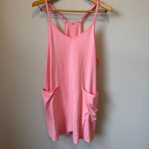 Amazon Pink Sleeveless Romper with Pockets
